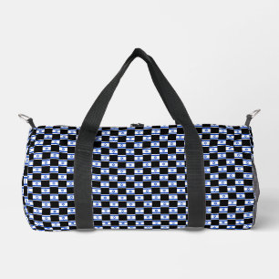 Chequered Israel Flag Pattern Duffle Bag