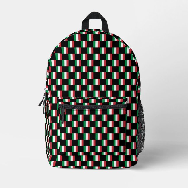 Chequered Italy Flag Pattern  Printed Backpack (Front)