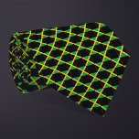 Chequered Jamaica Flag Pattern  Tie<br><div class="desc">Chequered Jamaica Flag Pattern Necktie features a distinctive chequered pattern black and a squared rendition of the nation's flag that is both fashionable and patriotic. Ideal gift for commemorating national holidays or celebrating one's ancestry.</div>
