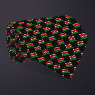 Chequered Kenya Flag Pattern  Tie