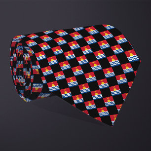 Chequered Kiribati Flag Pattern Tie