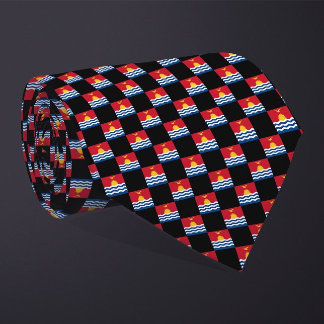 Chequered Kiribati Flag Pattern  Tie (Creator Uploaded)