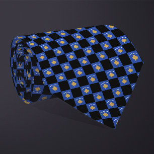 Chequered Kosovo Flag Pattern  Tie