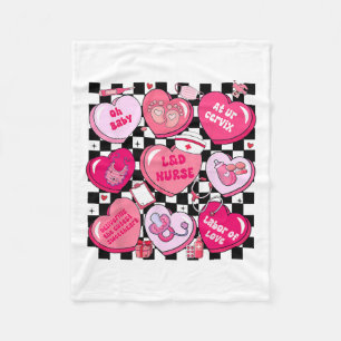 Chequered Labour And Deliver Oh By1 Fleece Blanket