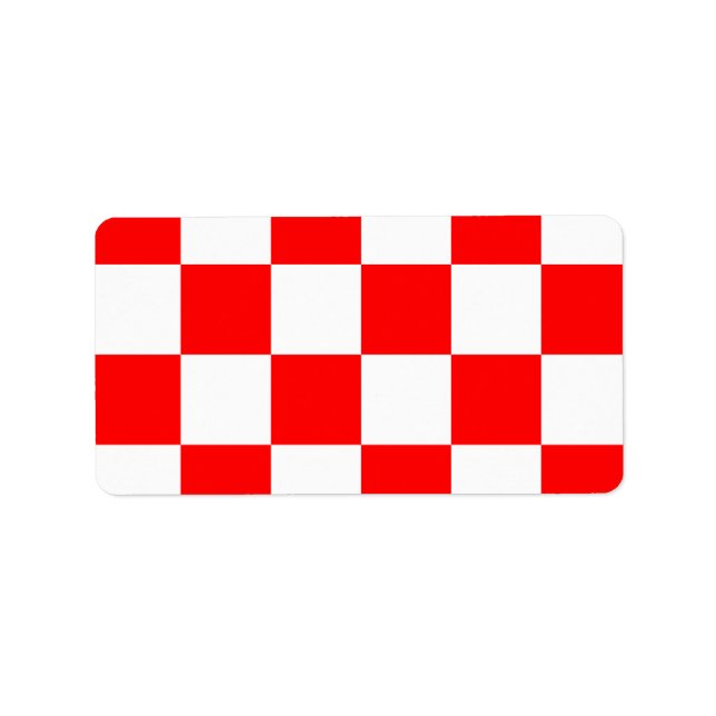 Chequered Large - White and Red Label (Front)