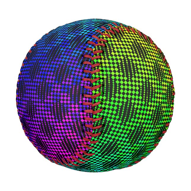 Chequered Lattice Fence by Kenneth Yoncich Baseball (Angled)