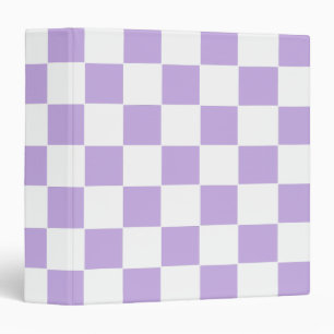 Chequered Lavender and White Binder