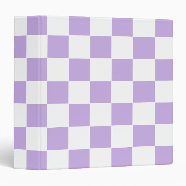 Chequered Lavender and White Binder (Front/Spine)