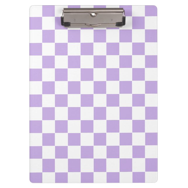 Chequered Lavender and White Clipboard (Front)