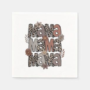 Chequered Leopard Race Funny Mom Race Mommy Napkin