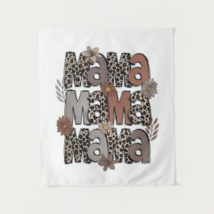 Chequered Leopard Race Funny Mom Race Mommy Tapestry