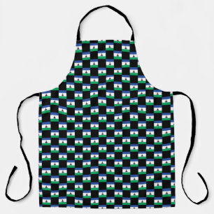 Chequered Lesotho Flag Pattern  Apron