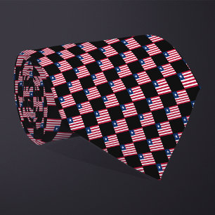 Chequered Liberia Flag Pattern Tie