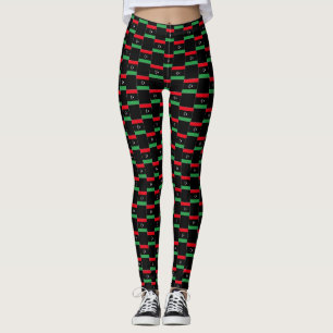Chequered Libya Flag Pattern  Leggings