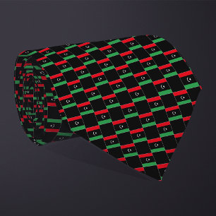 Chequered Libya Flag Pattern Tie