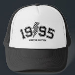 Chequered Lighting Bolt Custom Birth Year Birthday Trucker Hat<br><div class="desc">Celebrate your birthday in style with this retro chequered lightning bolt custom birthday trucker hat! Personalize it with your birth year for a unique touch. This vintage-inspired design makes a bold statement and is perfect as a cool birthday gift. Stand out and shine on your special day!</div>