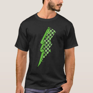 Chequered Lightning Green Ribbon Depression Screen T-Shirt