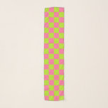 Chequered Lime Green and Pink Scarf<br><div class="desc">Abstract digital art of lime green and pink squares in a chequered formation.</div>