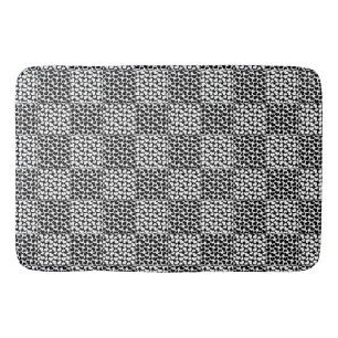 Chequered Love in Black and White Bath Mat