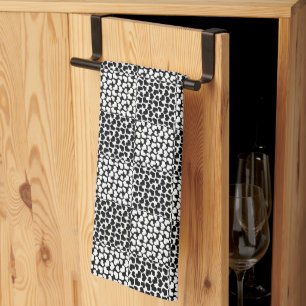 Chequered Love in Black and White  Kitchen Towel