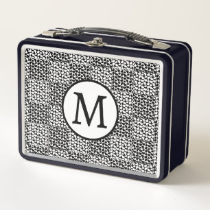 Chequered Love in Black and White  Metal Lunch Box