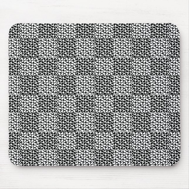 Chequered Love in Black and White  Mouse Pad (Front)