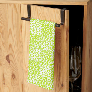 Chequered Love in Lime Green and White Kitchen Towel