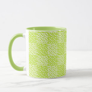 Chequered Love in Lime Green and White  Mug