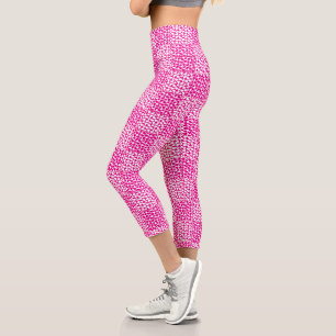 Chequered Love in Magenta and White Capri Leggings
