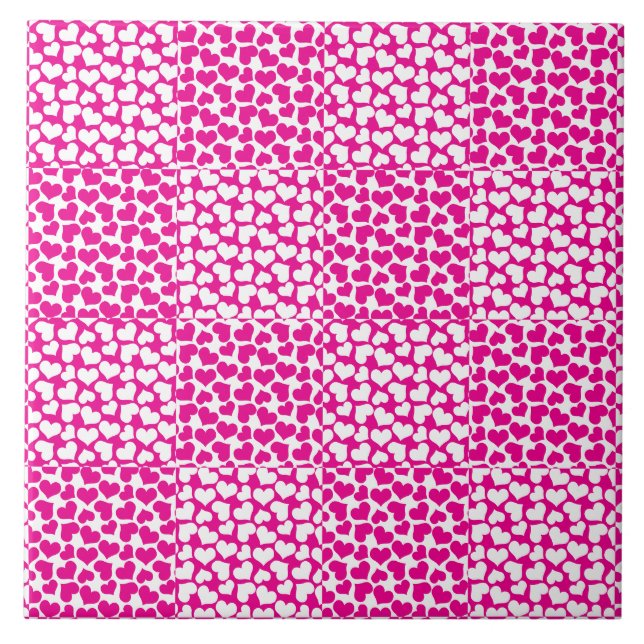 Chequered Love in Magenta and White Tile (Front)