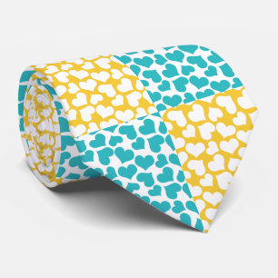 Chequered Love in Turquoise, Yellow, and White Tie