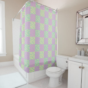 Chequered Love-Pastel Pink, Yellow, Purple & Green