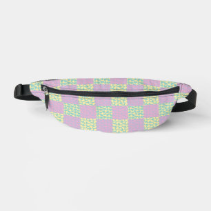 Chequered Love-Pastel Pink, Yellow, Purple & Green Fanny Pack