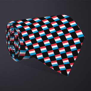 Chequered Luxembourg Flag Pattern Tie