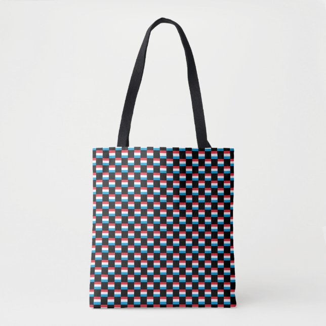 Chequered Luxembourg Flag Pattern  Tote Bag (Front)