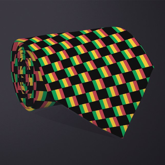 Chequered Mali Flag Pattern  Tie (Creator Uploaded)