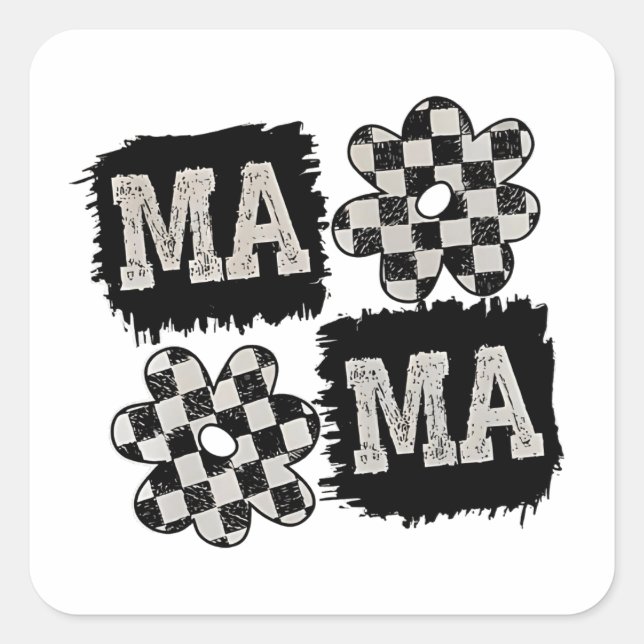 Chequered Mama Mothers Day Mom to Be  Square Sticker (Front)
