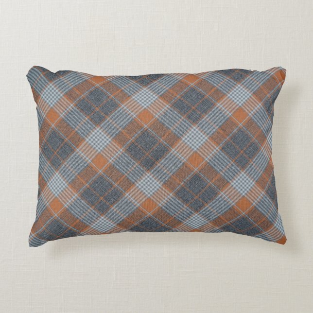 Chequered material tartan pattern textile texture  accent pillow (Front)