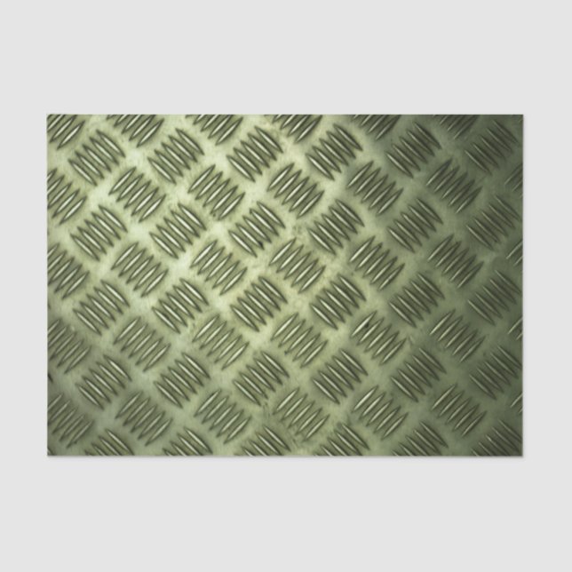 Chequered Metal Stainless Steel Flooring Texture Tissue Paper (Front)