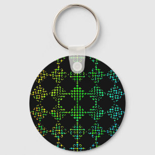 Chequered Moire by Kenneth Yoncich Keychain
