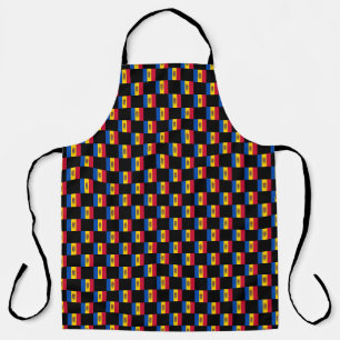 Chequered Moldova Flag Pattern Apron
