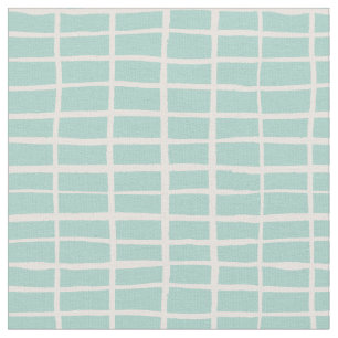 Chequered mosaic tile dashes gingham checks Mint  Fabric