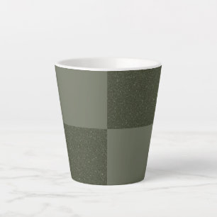 Chequered Moss Green Latte Mug – Customizable