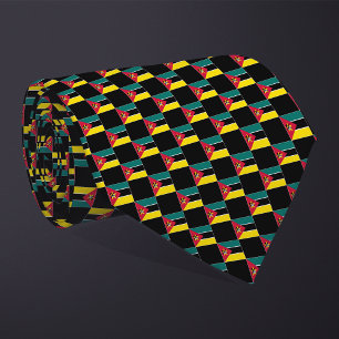 Chequered Mozambique Flag Pattern  Tie