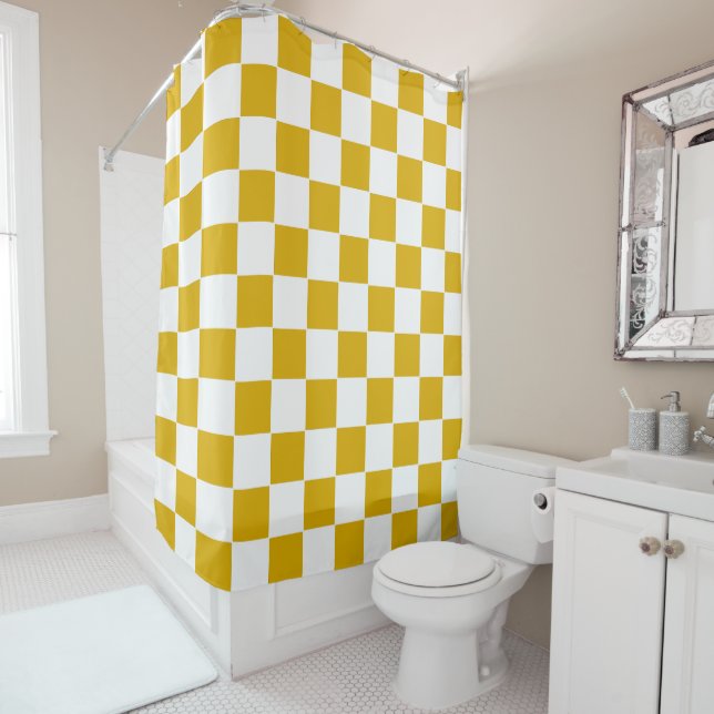 Chequered mustard yellow and White (In Situ)