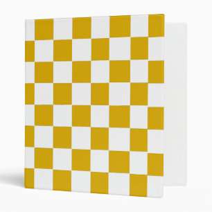 Chequered mustard yellow and White Binder