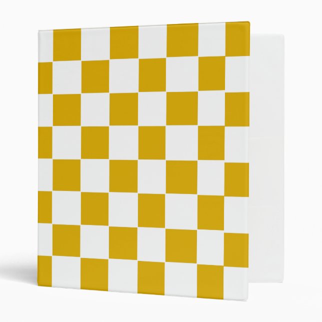 Chequered mustard yellow and White Binder (Front/Inside)