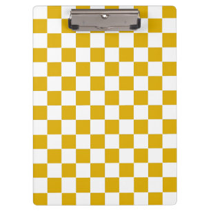 Chequered mustard yellow and White Clipboard