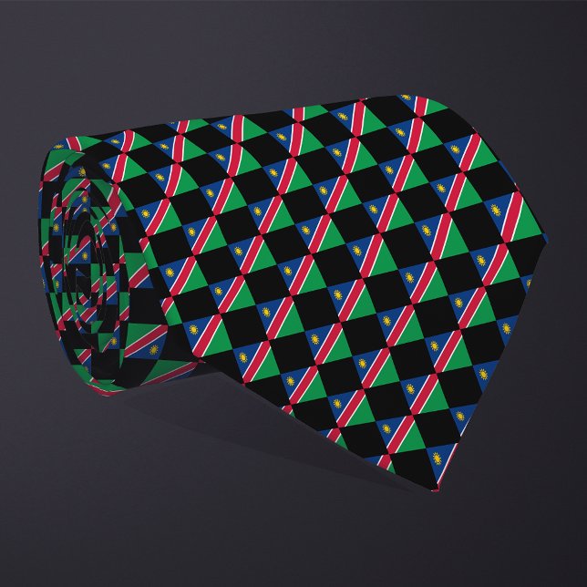 Chequered Namibia Flag Pattern  Tie (Creator Uploaded)