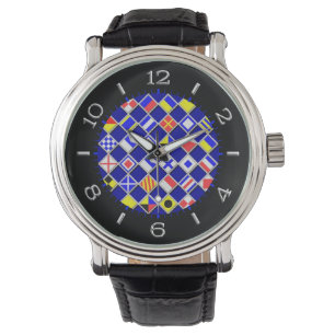 Chequered Nautical Flags Dial Watch